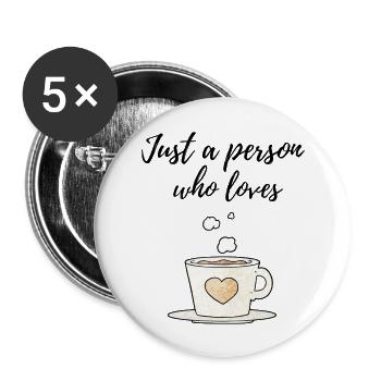 Le café est ma langue d’amour - Lot de 5 grands badges (56 mm) - blanc - Devant