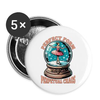 Ballet Perfect Form Perpetual Chaos Ballet Dance - Buttons large 2.2''/56 mm (5-pack) - white - Front
