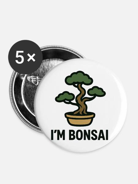 Bonsai Baum - Buttons groß 56 mm (5er Pack) - Weiß