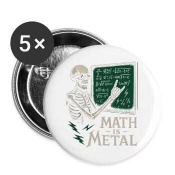 Math Is Metal Skeleton Chalkboard Skirt - Buttons large 2.2''/56 mm (5-pack) - white - Front