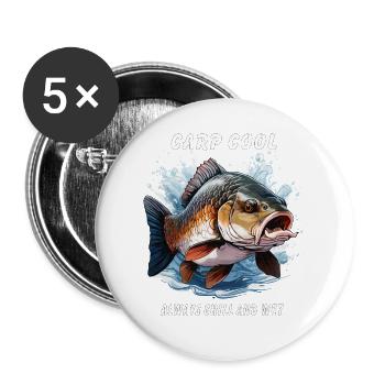 CARP COOL ALWAYS CHILL AND WET - Buttons groß 56 mm (5er Pack) - Weiß - Vorne