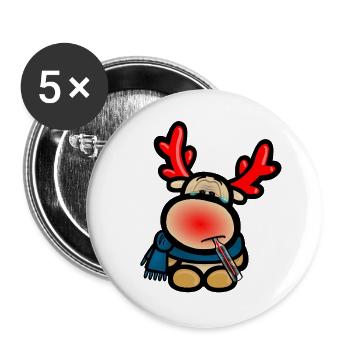 Reindeer Elmondo has the flu - Buttons large 2.2''/56 mm (5-pack) - white - Front