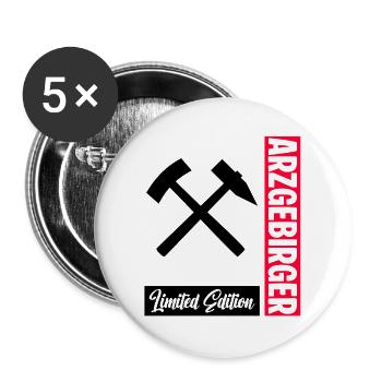 Erzgebirger Limitiert - Buttons groß 56 mm (5er Pack) - Weiß - Vorne