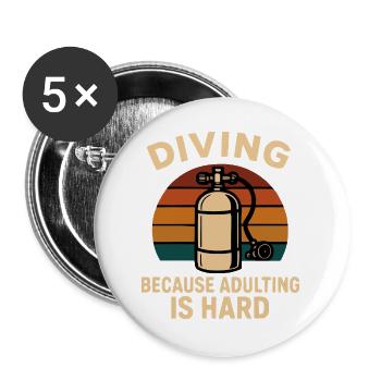 Diving Escape – When adulthood is annoying - Buttons large 2.2''/56 mm (5-pack) - white - Front