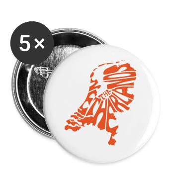 Carte rétro des Pays-Bas - Lot de 5 grands badges (56 mm) - blanc - Devant