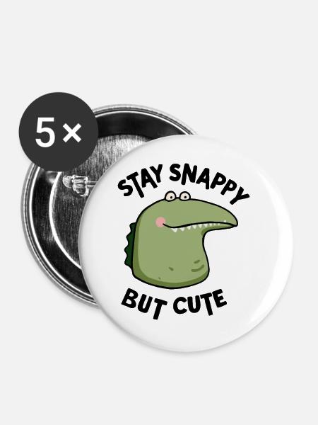 Snappy but cute - Buttons groß 56 mm (5er Pack) - Weiß