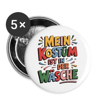 Emergency Costume - My costume is in the wash - Buttons large 2.2''/56 mm (5-pack) - white - Front