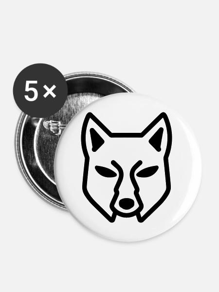 Fuchs - Buttons groß 56 mm (5er Pack) - Weiß