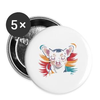 Chihuahua Mama, marchande de collations légendaire - Lot de 5 grands badges (56 mm) - blanc - Devant