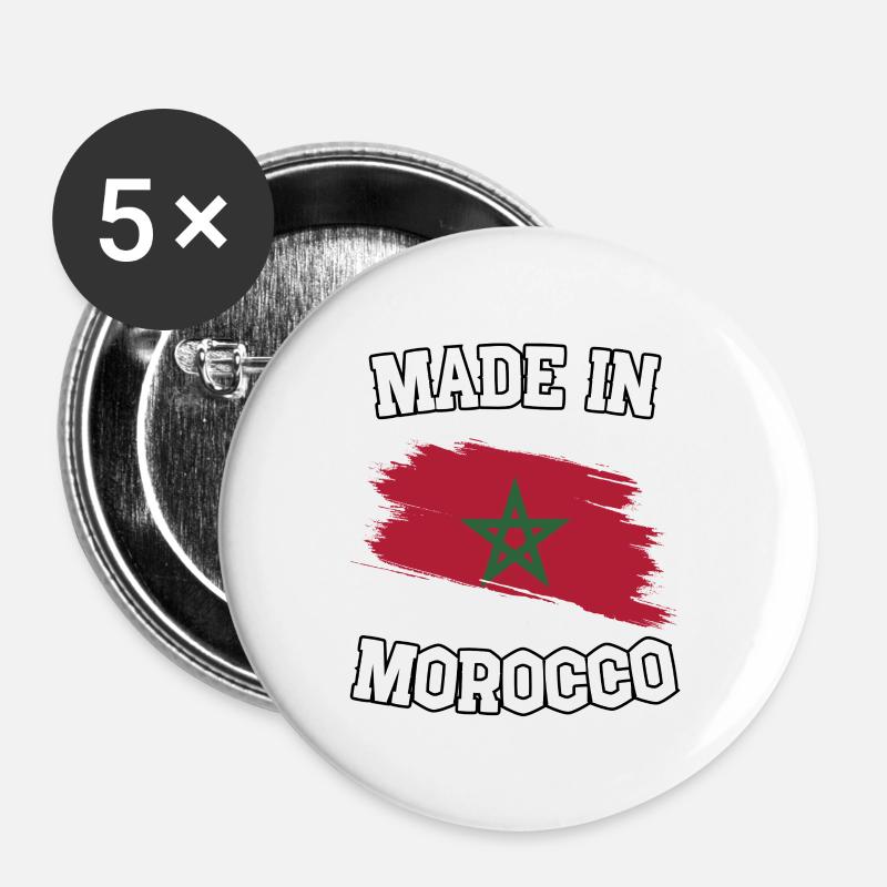 Made in Morocco - Buttons large 2.2''/56 mm (5-pack) - white