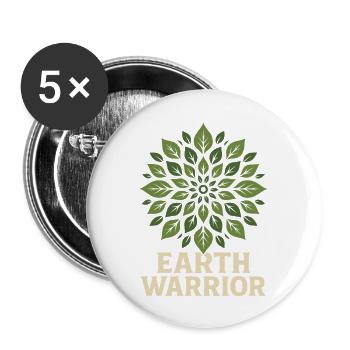 Warrior of the Earth Nature Lover - Buttons large 2.2''/56 mm (5-pack) - white - Front