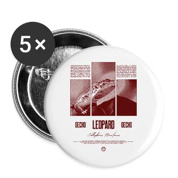 Leopard Gecko Reptile Keeper Streetwear - Buttons large 2.2''/56 mm (5-pack) - white - Front