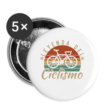 Cycling Legend Cadeau cycliste - Lot de 5 grands badges (56 mm) - blanc - Devant