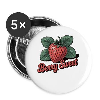 Berry Sweet – Sweet Strawberry Shirt - Buttons large 2.2''/56 mm (5-pack) - white - Front