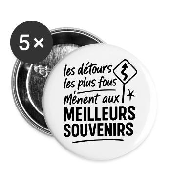 Illustration Éco-Responsable Nature - Lot de 5 grands badges (56 mm) - blanc - Devant