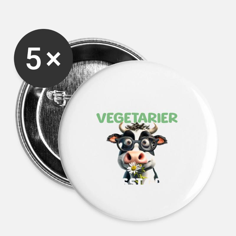 Second Hand Vegetarian - Buttons large 2.2''/56 mm (5-pack) - white