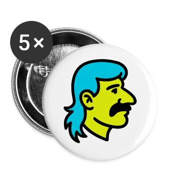 Mullet Man Pop Art - Buttons large 2.2''/56 mm (5-pack) - white - Front
