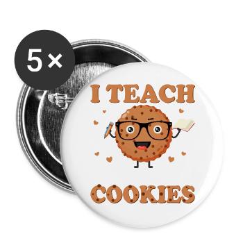 I Teach Smart Cookies – Cute Design - Buttons large 2.2''/56 mm (5-pack) - white - Front