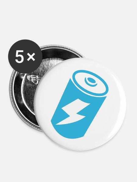 batterie - Buttons groß 56 mm (5er Pack) - Weiß