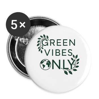 Eco Friendly Green Vibes Only Earth Love - Buttons groß 56 mm (5er Pack) - Weiß - Vorne