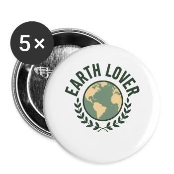 Erdverbundenheit mit Naturmotiven - Buttons groß 56 mm (5er Pack) - Weiß - Vorne