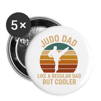 Judo-Papa wie ein normaler Papa, aber cooler - Buttons groß 56 mm (5er Pack) - Weiß - Vorne