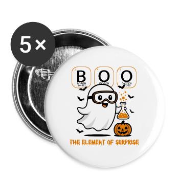 Halloween Ghost Scientist Drôle Enseignant Et Enfants - Lot de 5 grands badges (56 mm) - blanc - Devant