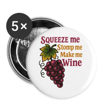 Winzer-Humor - Buttons groß 56 mm (5er Pack) - Weiß - Vorne