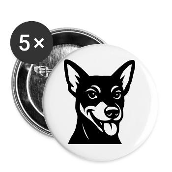 Cool dog in black and white - Buttons large 2.2''/56 mm (5-pack) - white - Front