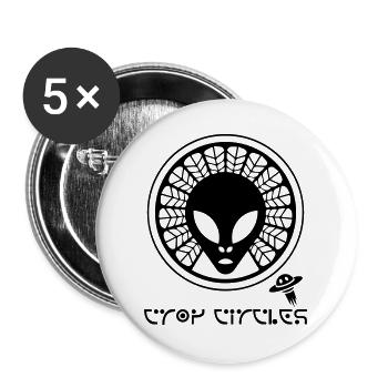 Ancient Alien Crop Circle - Buttons large 2.2''/56 mm (5-pack) - white - Front
