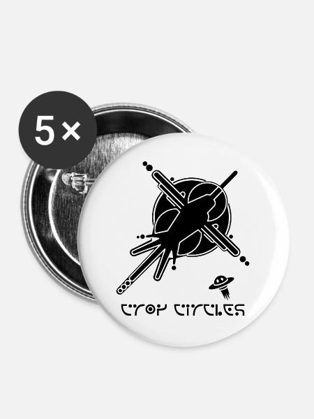 Kosmischer Graffiti-Kornkreis - Buttons groß 56 mm (5er Pack) - Weiß