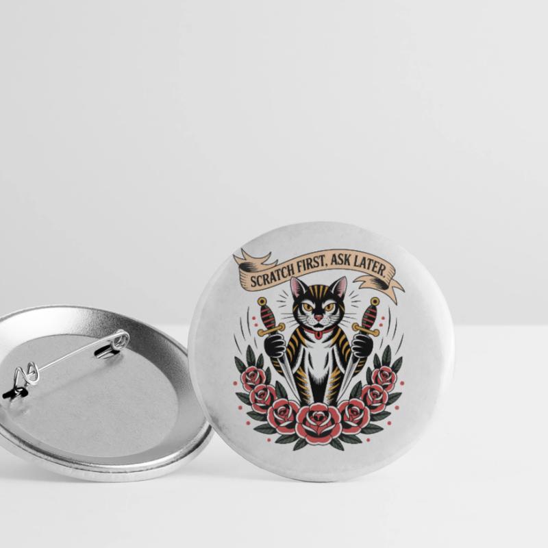 Scratch First Cat Buttons large 2.2''/56 mm (5-pack)