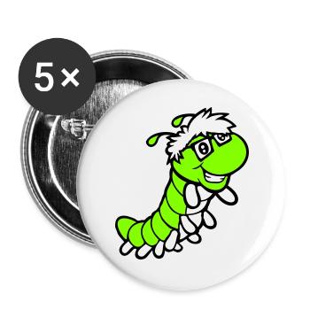 Nerd Caterpillar Intelligent Geek Worm Horn-rimmed Glasses Smart - Buttons large 2.2''/56 mm (5-pack) - white - Front