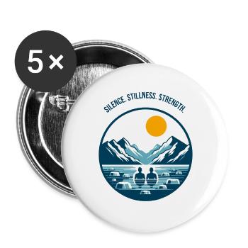 Baignade dans un lac de montagne dans les Alpes Sports d’hiver Logo - Lot de 5 grands badges (56 mm) - blanc - Devant