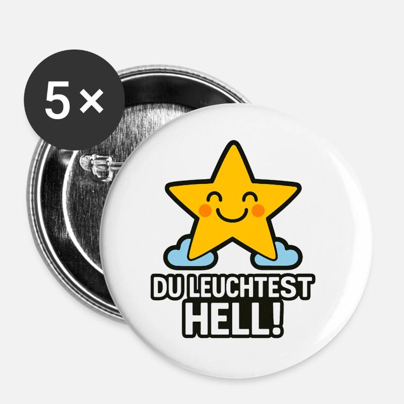 Du_Leuchtest_hell - Buttons groß 56 mm (5er Pack) - Weiß