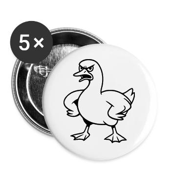 Angry goose - Buttons large 2.2''/56 mm (5-pack) - white - Front