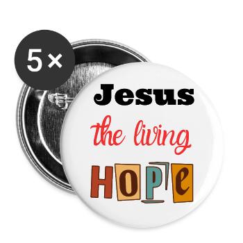 Joie de vivre Hope Design - Buttons large 2.2''/56 mm (5-pack) - white - Front