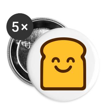 Cute Toast - Buttons groß 56 mm (5er Pack) - Weiß - Vorne