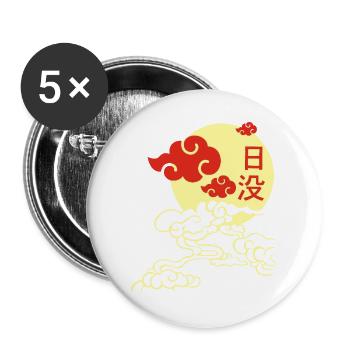 Japanischer Sonnenuntergang - Buttons groß 56 mm (5er Pack) - Weiß - Vorne