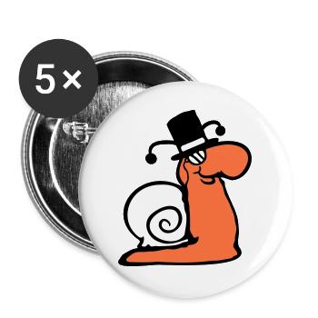 Mr Snail Sir Lord Rich Monocle Glasses Cylinder - Buttons large 2.2''/56 mm (5-pack) - white - Front