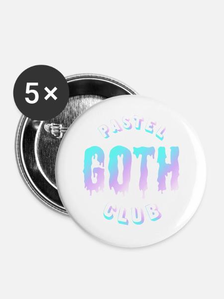 Pastel Goth Club - Buttons groß 56 mm (5er Pack) - Weiß