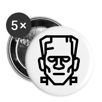 Monstre halloween - Lot de 5 grands badges (56 mm) - blanc - Devant