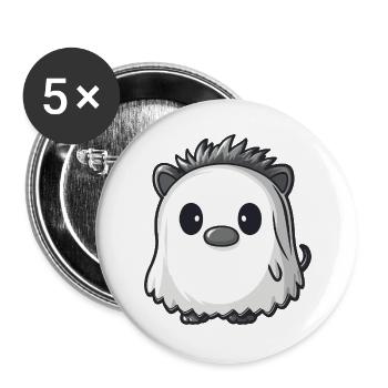 Igel Halloween Geist - Buttons groß 56 mm (5er Pack) - Weiß - Vorne
