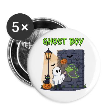 Ghost Boy Halloween Graffiti - Buttons large 2.2''/56 mm (5-pack) - white - Front