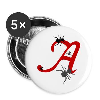 Letter A Initial - Buttons large 2.2''/56 mm (5-pack) - white - Front