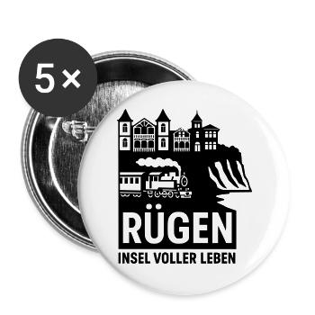 Rügen Island full of life - Buttons large 2.2''/56 mm (5-pack) - white - Front