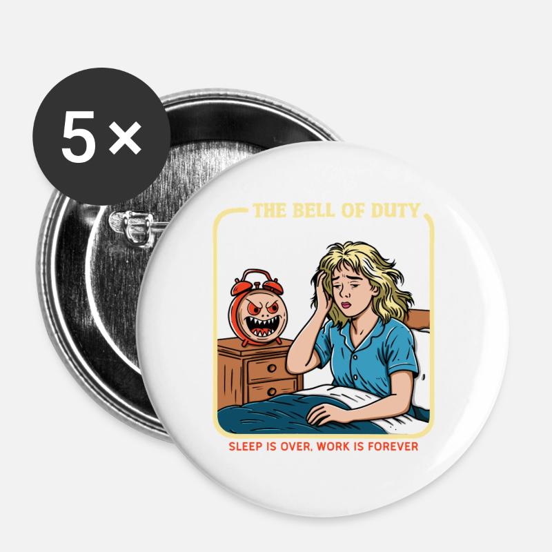 Die Glocke der Pflicht - Buttons groß 56 mm (5er Pack) - Weiß