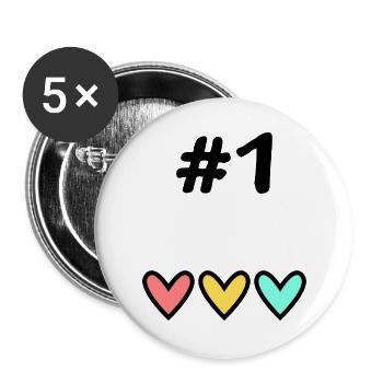 1. 1 Jahr. 1. JUBILÄUM. 1-JÄHRIGES JUBILÄUM - Buttons groß 56 mm (5er Pack) - Weiß - Vorne