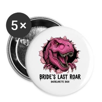 Fête nuptiale T-Rex Breakthrough rose - Lot de 5 grands badges (56 mm) - blanc - Devant
