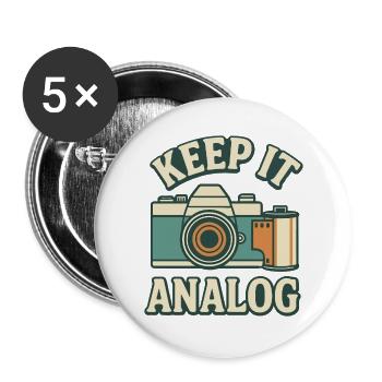 Stay analogue - Buttons large 2.2''/56 mm (5-pack) - white - Front